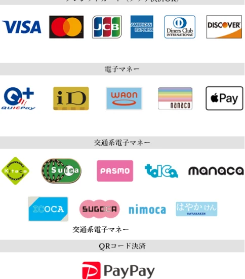 キャッシュレス決済を導入しています